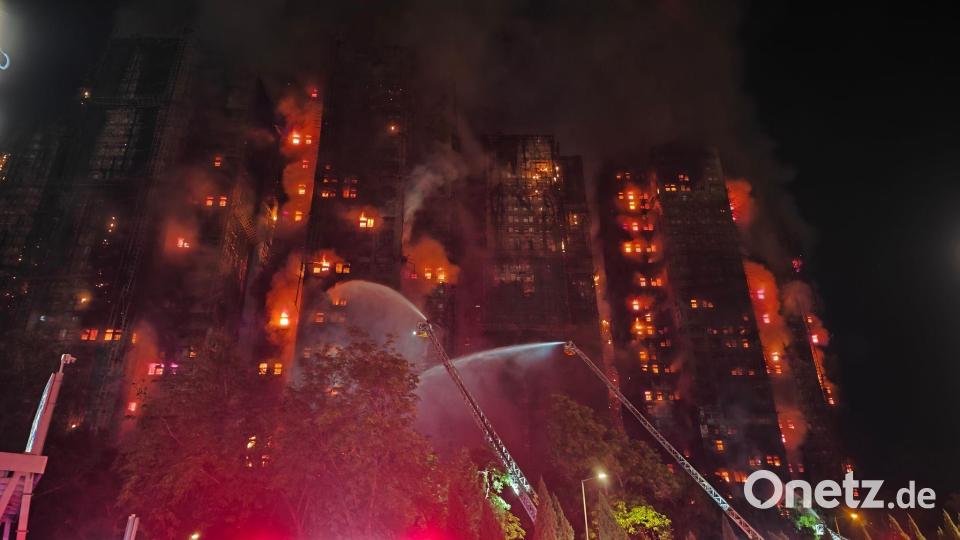 Wohnkomplex in Flammen: Mindestens 150 verkohlte Leichen in Honkong geborgen. (Archivbild) Bild: Chen Duo/XinHua/dpa