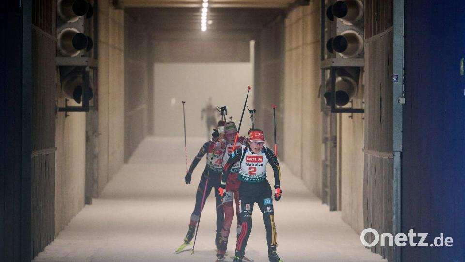 Biathlon mit Tunnelblick. Bild: Bernd Thissen/dpa