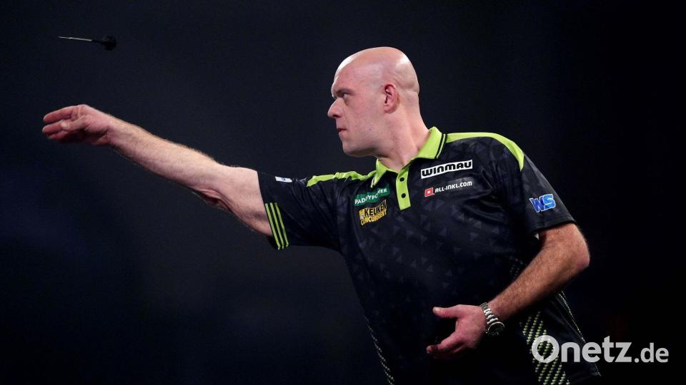 Van Gerwen präsentiert sich in exzellenter Form. Bild: John Walton/PA/dpa