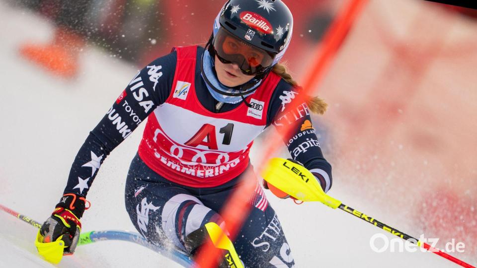 Mikaela Shiffrin feierte im Slalom von Semmering ihren 106. Weltcup-Sieg. Bild: Georg Hochmuth/APA/dpa