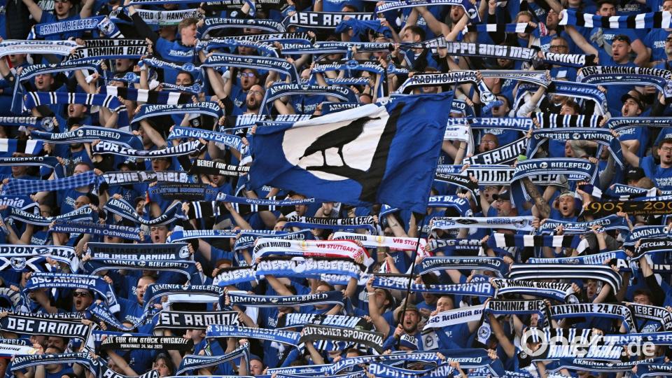 Gefühlt halb Bielefeld hat die Arminia zum Pokalfinale in Berlin begleitet. (Archivbild) Bild: Bernd Weißbrod/dpa