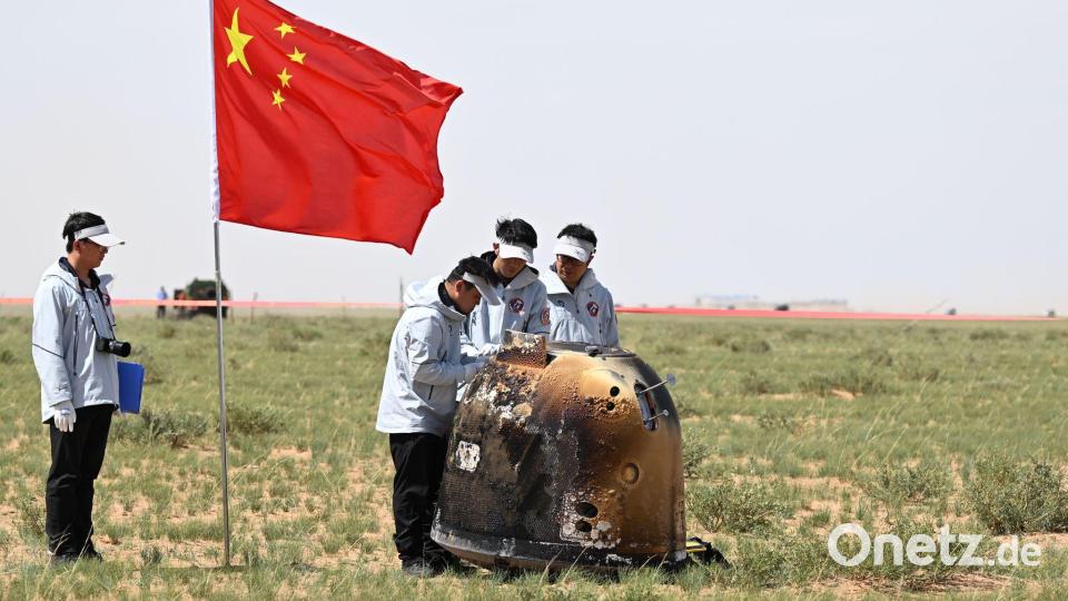 2024 hatte die viel umjubelte „Chang'e 6“-Mission erstmals Gesteinsproben von der schwer erreichbaren Rückseite des Erdtrabanten zurück zur Erde gebracht. (Archivbild) Bild: Lian Zhen/XinHua/dpa
