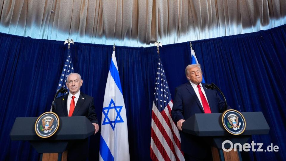 US-Präsident Trump und Israels Premier Netanjahu sehen den Iran weiter als Bedrohung. Bild: Alex Brandon/AP/dpa