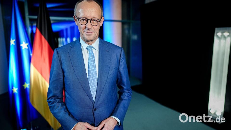 „Hören wir nicht auf die Angstmacher und auf die Schwarzmaler“, so Merz. Bild: Kay Nietfeld/dpa-Pool/dpa