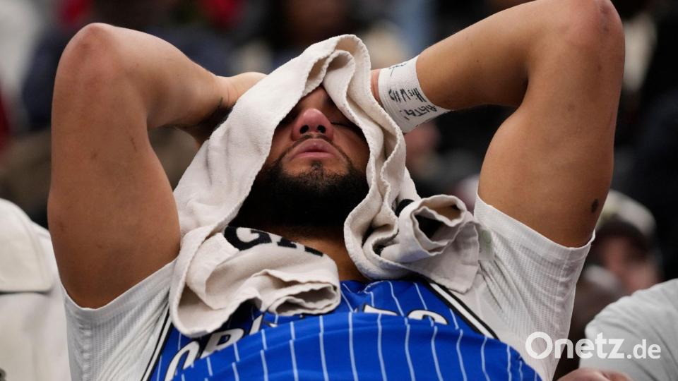 Jalen Suggs unterlag mit Orlando erneut und zog sich zudem eine Blessur zu. Bild: David Banks/FR165605 AP/AP/dpa