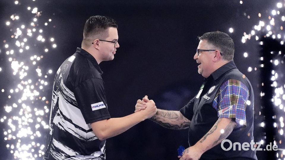 Van Veen und Anderson spielten ein Weltklasse-Match. Bild: Adam Davy/PA Wire/dpa