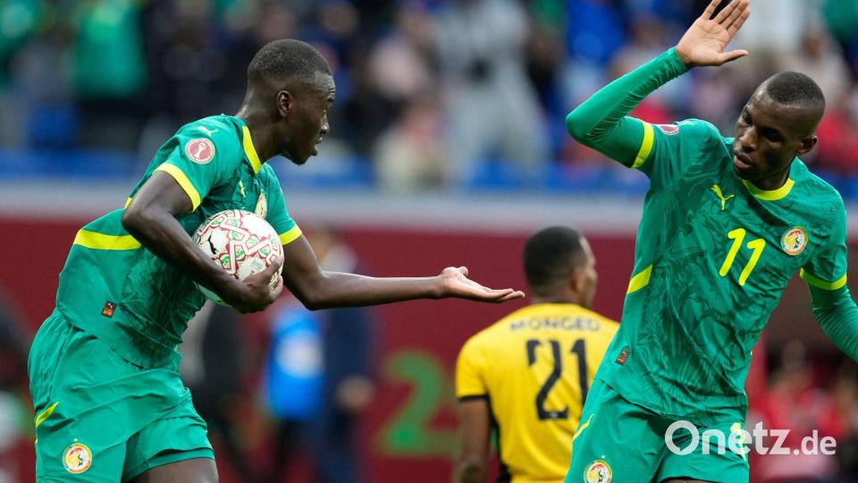 Bayern-Profi Nicolas Jackson (11) gab die Vorlage zum 2:1-Führungstreffer des Senegal. Bild: Mosa'ab Elshamy/AP/dpa