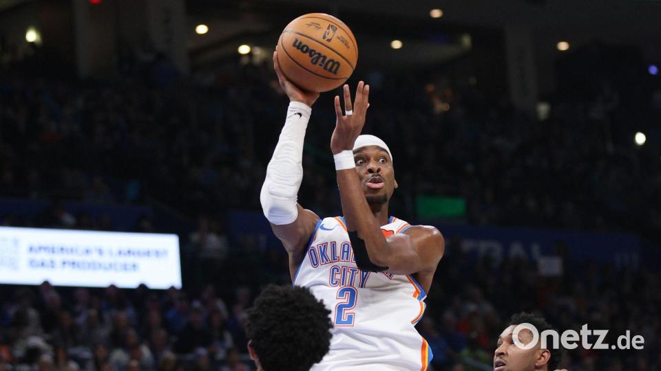 Oklahoma City Thunders Shai Gilgeous-Alexander war mit 30 Punkten erneut der Mann des Spiels gegen die Golden State Warriors. Bild: Nate Billings/AP/dpa