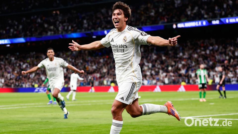 Stürmer Gonzalo García war der Spieler des Spiels beim 5:1 von Real Madrid gegen Real Betis Sevilla. Bild: Pablo Garcia/AP/dpa