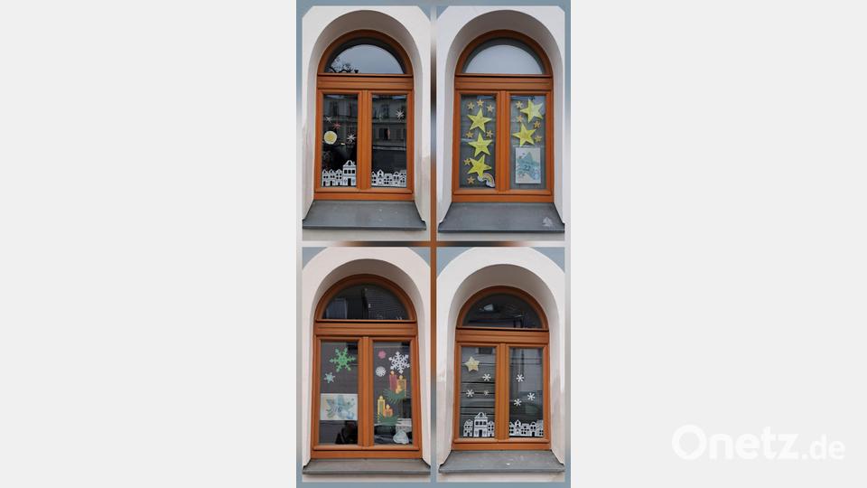 Die Kinderkrippe- und Kindergartenkinder stellten ebenfalls ihre Bastelarbeiten für die Weihnachtsfenster zur Verfügung. Bild: Maria Herrmann-Preßl