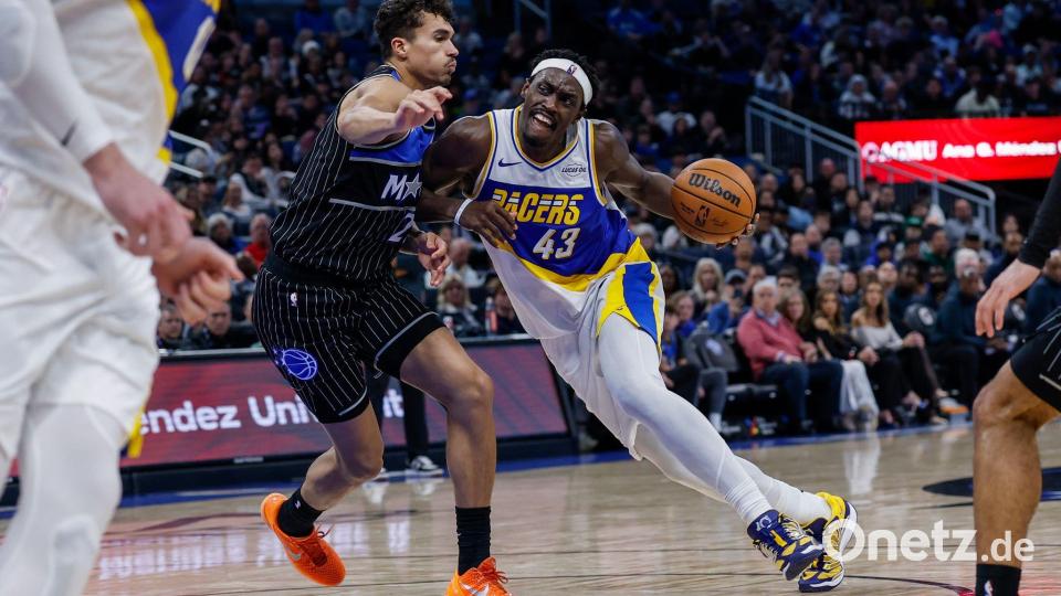 Nationalspieler Tristan da Silva (l) kam beim Sieg der Orlando Magic gegen Indiana auf zehn Punkte. Bild: Kevin Kolczynski/AP/dpa