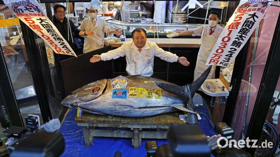 Für den Betreiber einer Sushi-Restaurantkette ist der gezahlte Rekordpreis eine geschickte PR-Aktion. Bild: -/kyodo/dpa