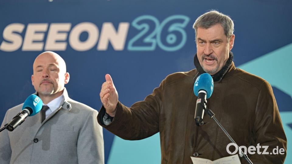 CSU-Chef Söder und Landesgruppenchef Hoffmann (links) fordern wie CDU-Chef Merz eine klare Priorität der Regierungsarbeit auf Wirtschaftswachstum. Bild: Malin Wunderlich/dpa