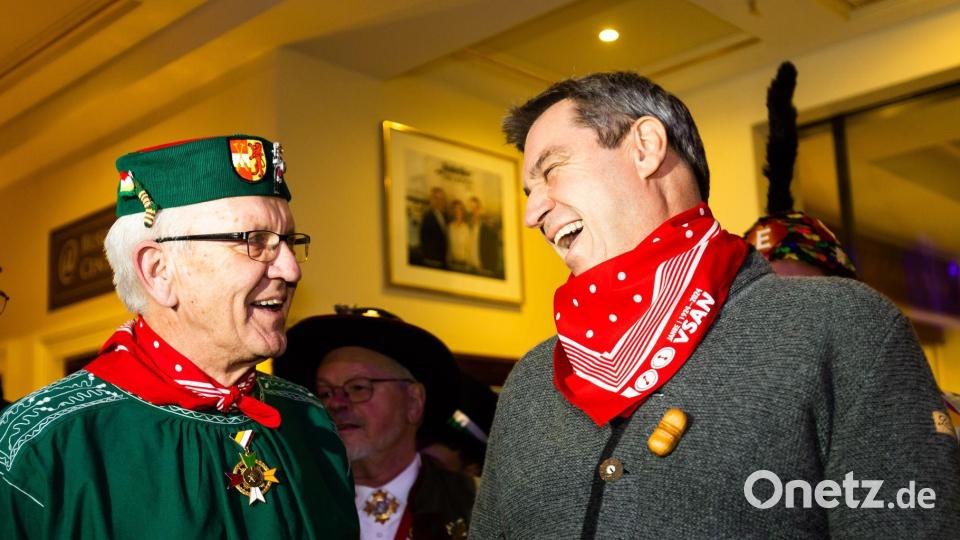 Söder war schon mal Gast bei der schwäbisch-alemannischen Fastnacht. (Archivbild) Bild: Philipp von Ditfurth/dpa