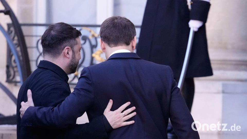 Die "Koalition der Willigen" trifft den ukrainischen Präsidenten in Paris. Bild: Michel Euler/AP/dpa