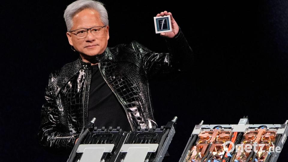 Das nächste Nvidia-Chipsystem mit dem Namen Vera Rubin ist in die Produktion gegangen, wie Konzernchef Jensen Huang bekanntgab. Bild: John Locher/AP/dpa