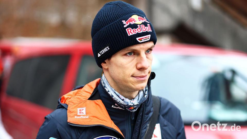 Andreas Wellinger glaubt nicht an einen Patzer von Domen Prevc. Bild: Daniel Karmann/dpa