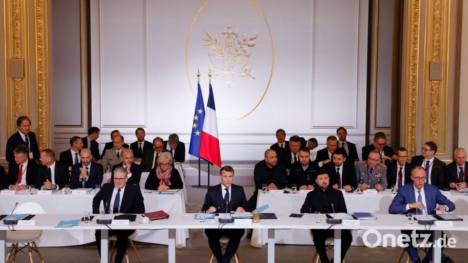 Die Koalition der Willigen möchte eine Gewährleistung einer dauerhaften Sicherheit für die Ukraine verbindlich vereinbaren. Bild: Yoan Valat/Pool EPA/AP/dpa