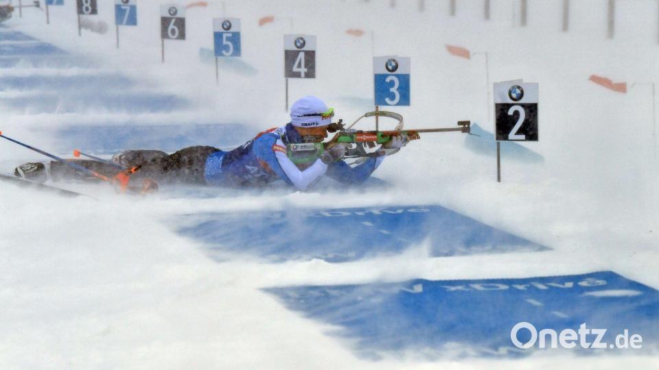 Das Wetter in Oberhof spielt immer mal wieder nicht mit. (Oberhof) Bild: Martin Schutt/dpa-Zentralbild/dpa