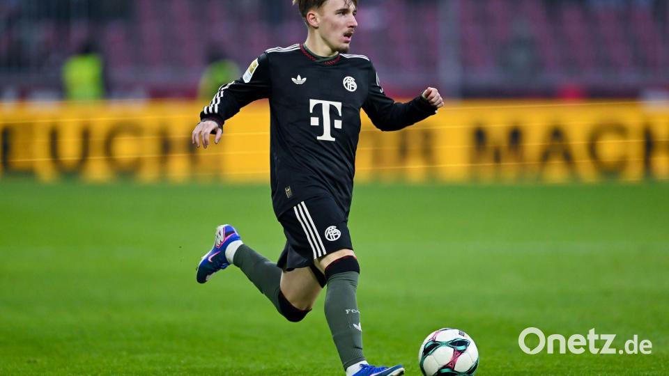 Lennart Karl in Aktion beim Bayern-Testspiel in Salzburg. Bild: Sven Hoppe/dpa