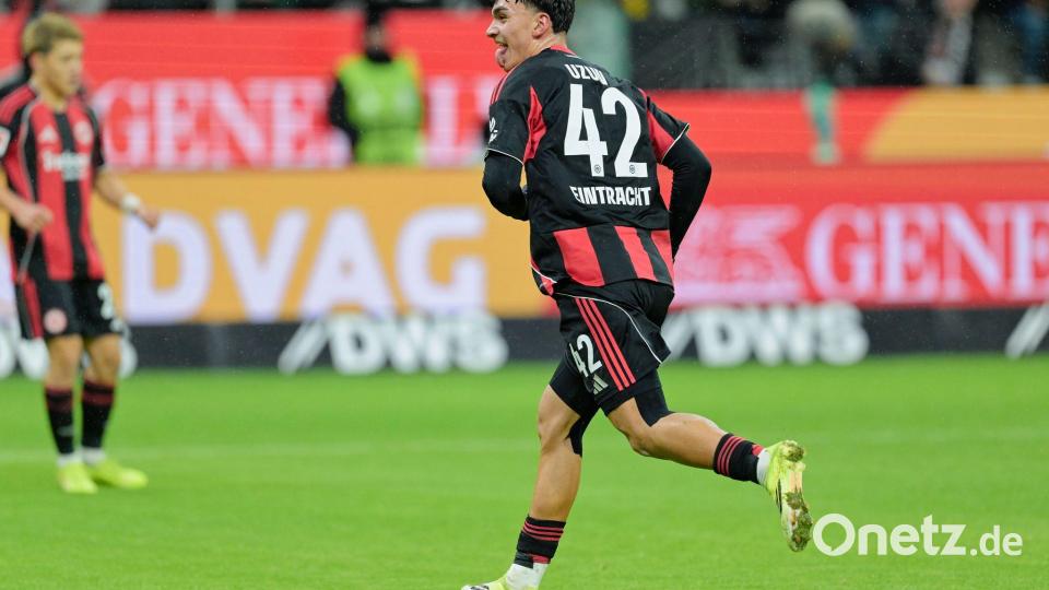 Uzun jubelt für Frankfurt. Bild: Uwe Anspach/dpa
