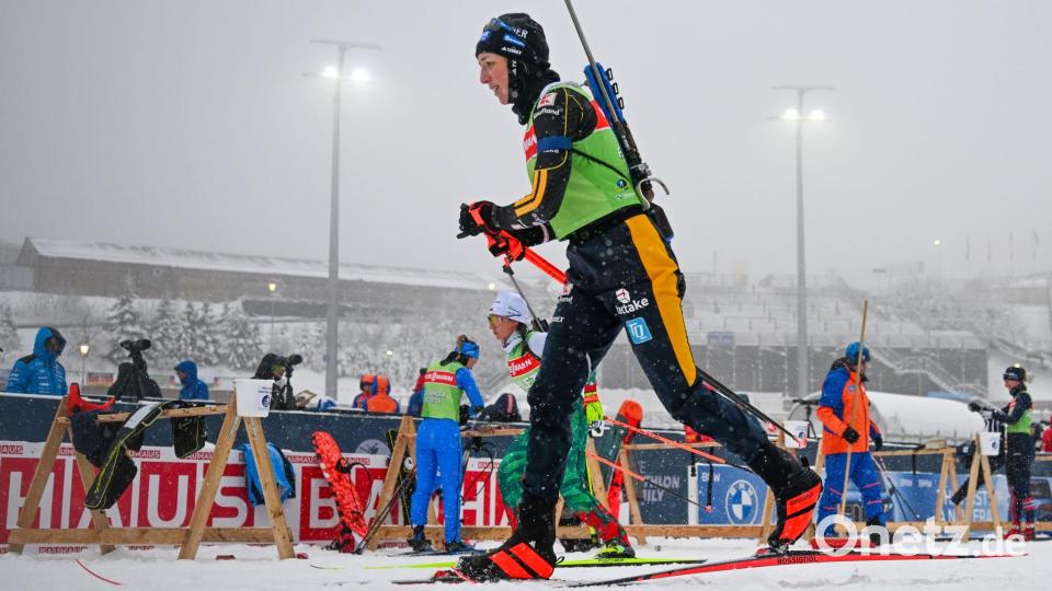 Außer Franziska Preuß verzichteten die anderen Deutschen auf das Schießtraining. Bild: Hendrik Schmidt/dpa