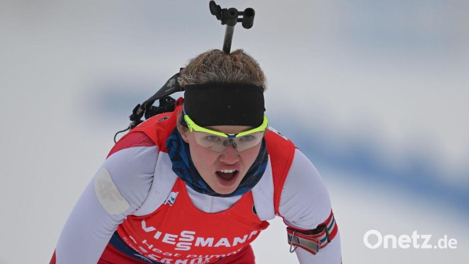 Darja Dolidowitsch ist Teil des Flüchtlingsteams des Welt-Biathlonverbandes. Bild: Hendrik Schmidt/dpa