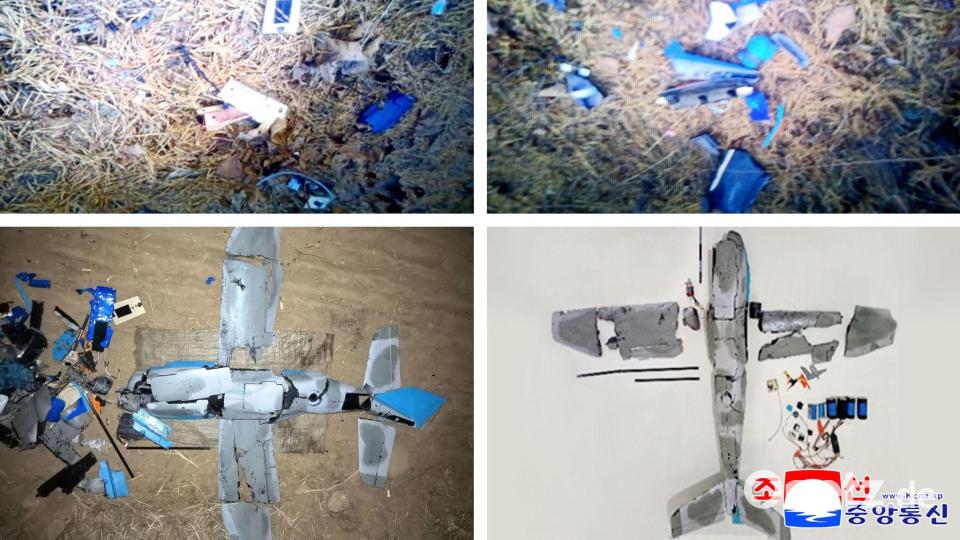 Die von der staatlichen Nachrichtenagentur KCNA publizierten Fotos sollen den Abschuss der südkoreanischen Überwachungsdrohne zeigen. Bild: Uncredited/KCNA/KNS/dpa