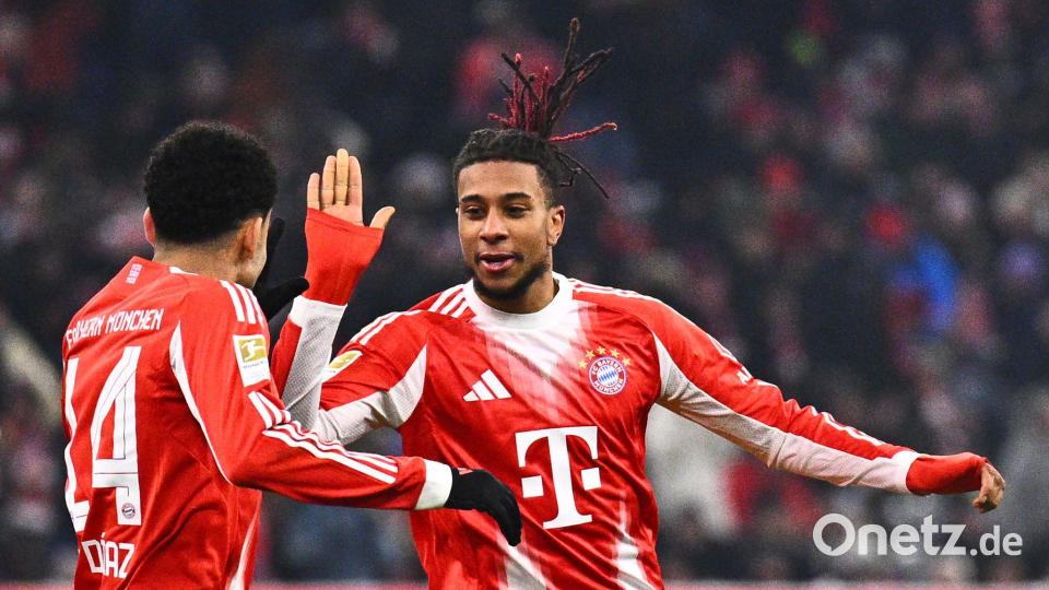 Machen dem FC Bayern viel Freude: Luis Díaz (l) und Michael Olise. Bild: Tom Weller/dpa