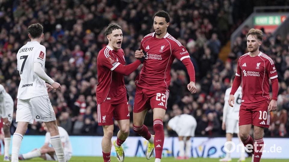 Florian Wirtz jubelt über sein nächstes Tor. Bild: Peter Byrne/PA Wire/dpa