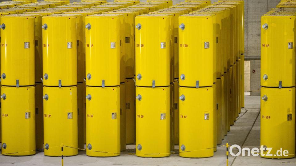 Im Zwischenlager Ahaus sollen die Abfälle landen. (Archivbild) Bild: Guido Kirchner/dpa