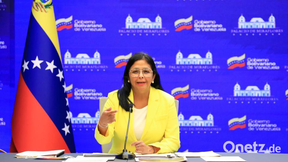 Delcy Rodríguez: „Hier gibt es eine geschäftsführende Präsidentin und einen in den Vereinigten Staaten als Geisel gehaltenen Präsidenten.“ Bild: Jhonn Zerpa/Presidencia Miraflores/dpa