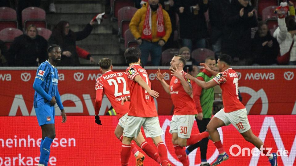 Dem FSV Mainz 05 gelang gegen Heidenheim der erste Heimsieg seit Februar 2025. Bild: Torsten Silz/dpa