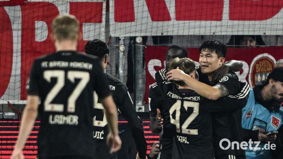 Bayerns Min-jae Kim dreht mit seinem 2:1 das Match in Köln. Bild: Federico Gambarini/dpa