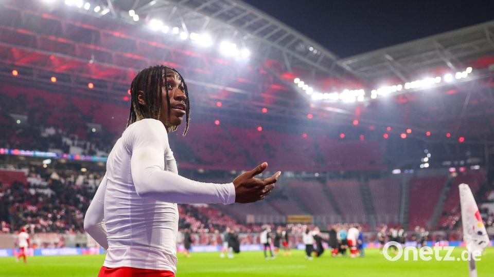 Nach dem Kurzeinsatz gegen Freiburg wird Yan Diomande gegen die Bayern wohl in der Startelf stehen. Bild: Jan Woitas/dpa