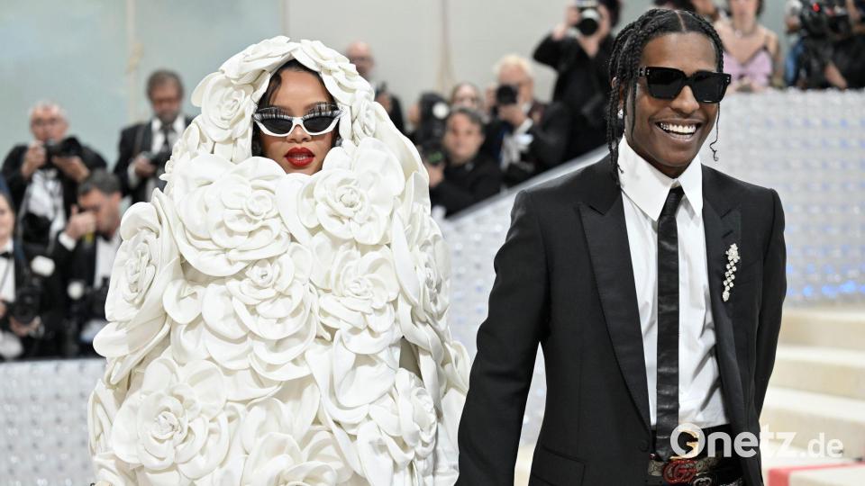 Rihanna und Asap Rocky setzen gerne auf modische Statements, wie zum Beispiel bei der Met Gala 2023 in New York. (Archivbild) Bild: Evan Agostini/Invision/AP/dpa