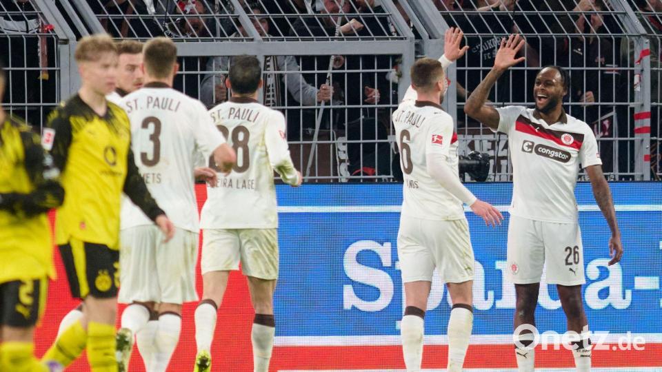 St. Pauli ärgerte den BVB erneut - stand am Ende aber mit leeren Händen da. Bild: Bernd Thissen/dpa
