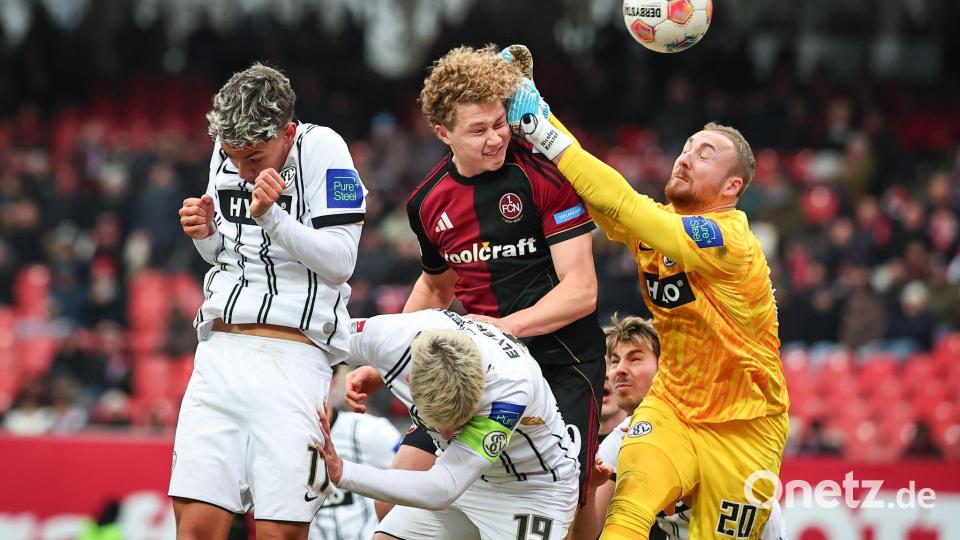 Piet Scobel gibt ein starkes Startelfdebüt beim 1. FC Nürnberg. Bild: Daniel Karmann/dpa
