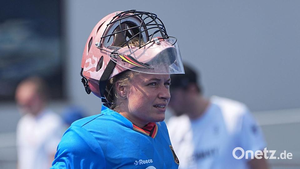 Torfrau Julia Sonntag spielte bei der Hallen-EM ihr letztes Turnier im Nationaltrikot. Bild: Michael Kappeler/dpa