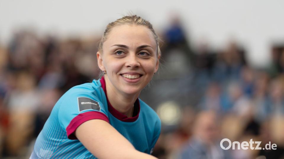 Tischtennis-Spielerin Sabina Surjan vom TTC Berlin Eastside beim gemeinsamen Bundesliga-Spieltag der Berliner Frauen und der Düsseldorfer Männer. Bild: Sören Stache/dpa