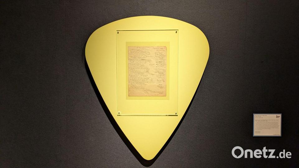 Der handgeschriebene Songtext von Bob Dylan für "The Times They Are-A-Changing". Bild: Philip Dethlefs/dpa