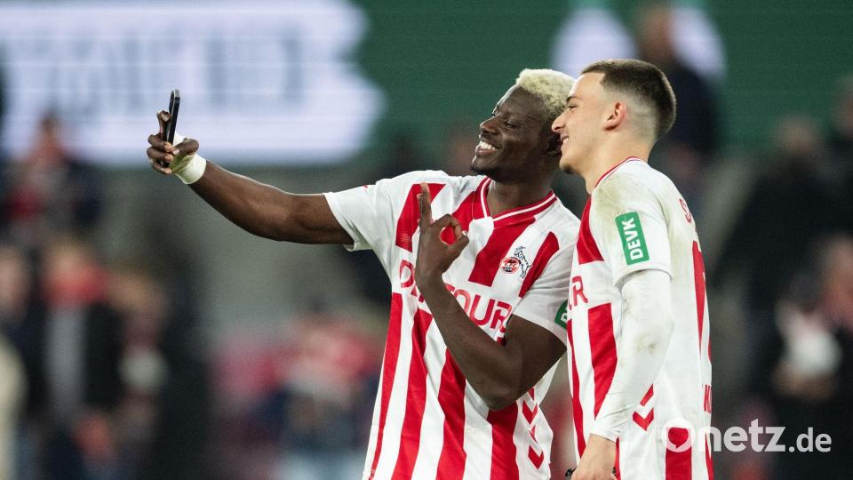 Kölns Ragnar Ache (l) war mit seinem Doppelpack gegen Mainz der Matchwinner. Bild: Marius Becker/dpa