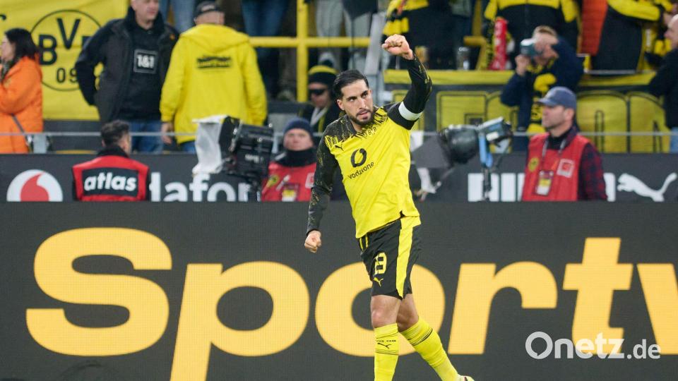 Kapitän Emre Can bescherte dem BVB gegen St.Pauli den späten Sieg. Bild: Bernd Thissen/dpa