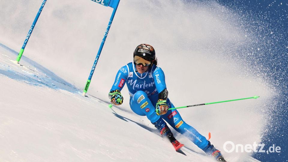 Federica Brignone bestand am Kronplatz ihren Olympia-Test mit Bravour. Bild: Marco Trovati/AP/dpa