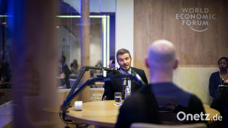 David Beckham ist derzeit beim Weltwirtschaftsforum in Davos. Bild: Gian Ehrenzeller/KEYSTONE/dpa