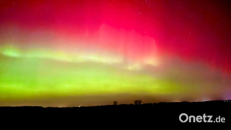 Polarlichter leuchten über Sachsen-Anhalt. Bild: Thomas Schulz/dpa
