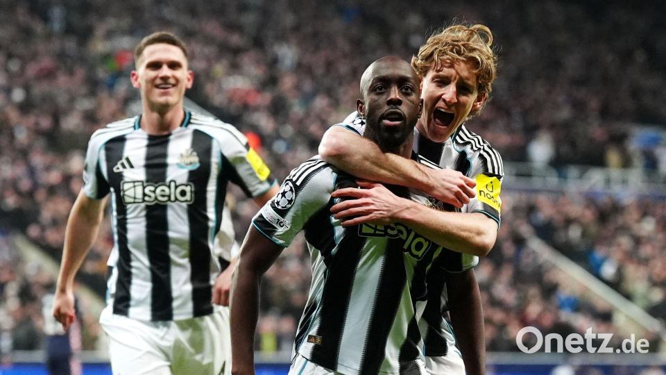 Yoane Wissa und Anthony Gordon waren zwei der drei Torschützen von Newcastle gegen Eindhoven. Bild: Owen Humphreys/PA Wire/dpa