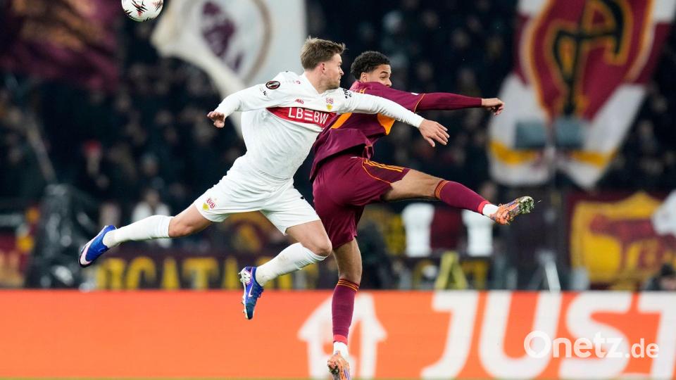 Maximilian Mittelstädt (l) und seine Stuttgarter hatten in Rom einen schweren Stand. Bild: Gregorio Borgia/AP/dpa
