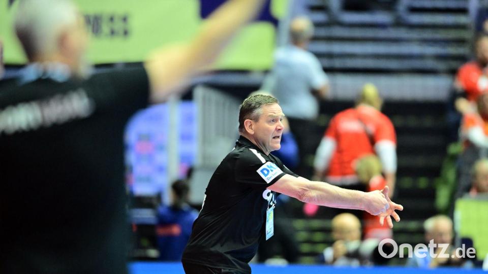 Schimpfte oft an der Seitenlinie: Bundestrainer Alfred Gislason. Bild: Sina Schuldt/dpa