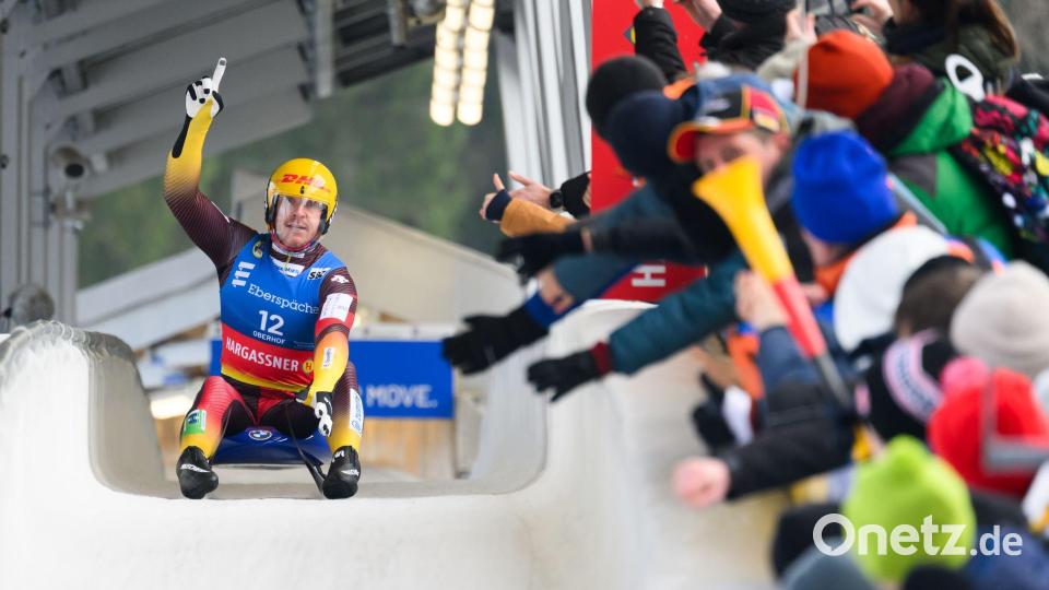 Rodler Felix Loch holt in Oberhof seinen vierten Saisonsieg. Bild: Robert Michael/dpa